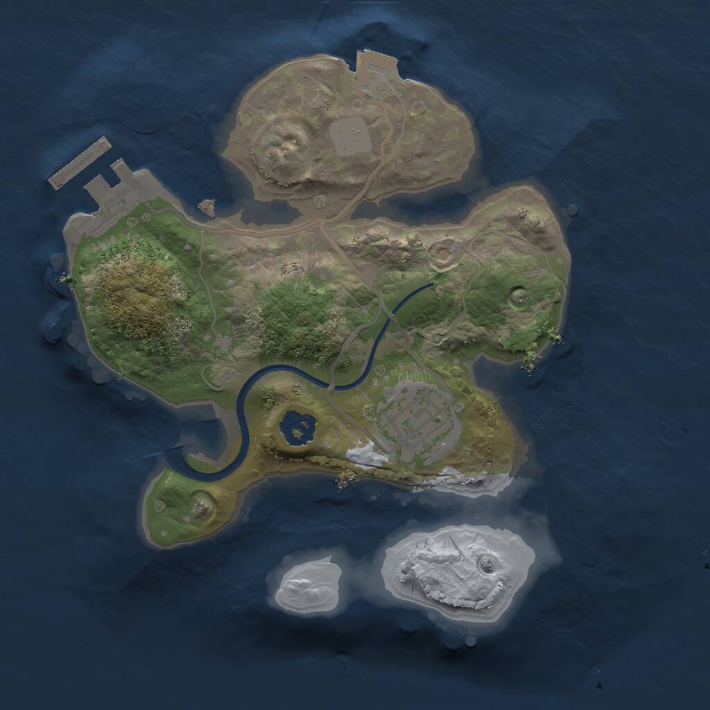 Rust Map: Procedural Map, Size: 2000, Seed: 798513451, 3 Monuments