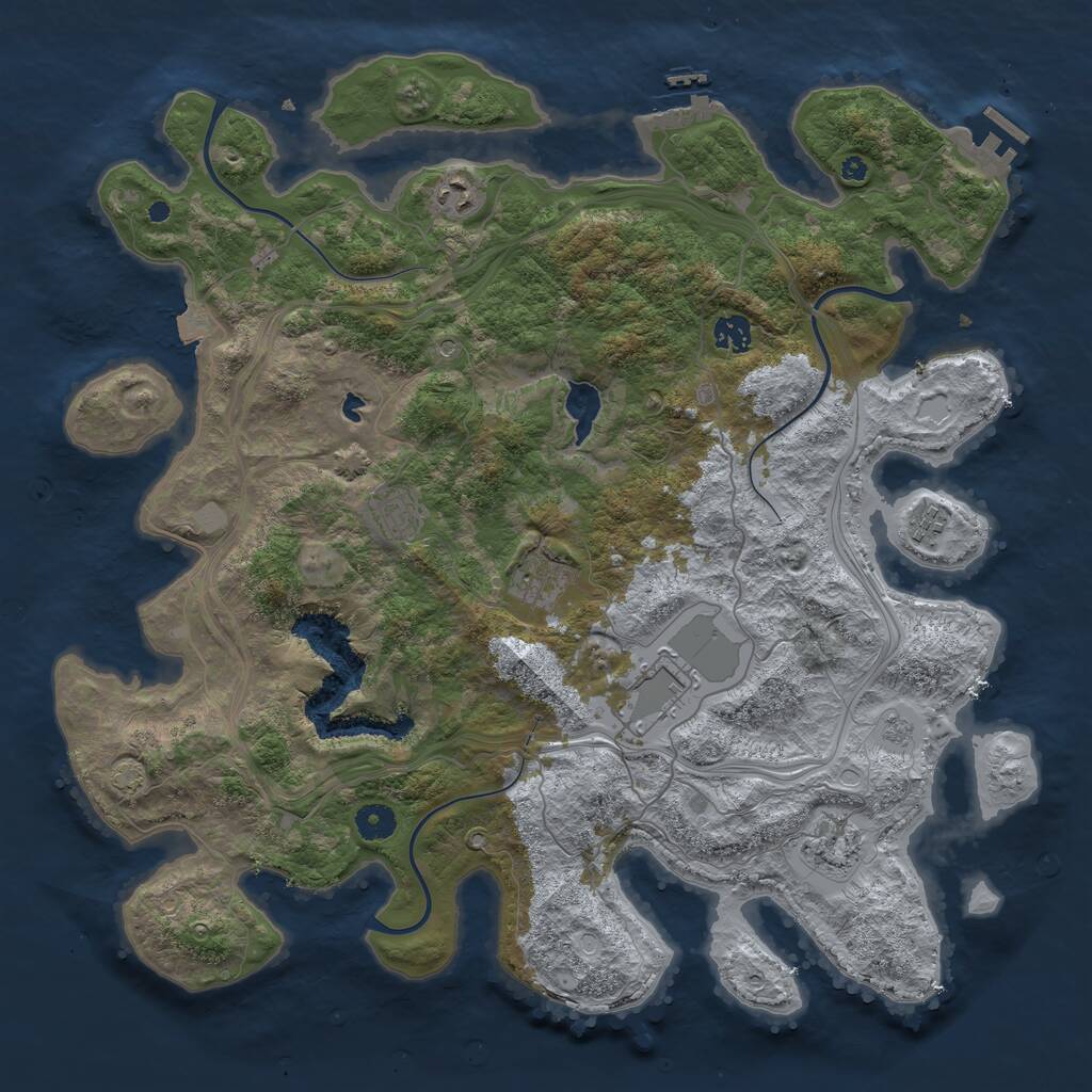 Rust Map: Procedural Map, Size: 4250, Seed: 1497670937, 13 Monuments