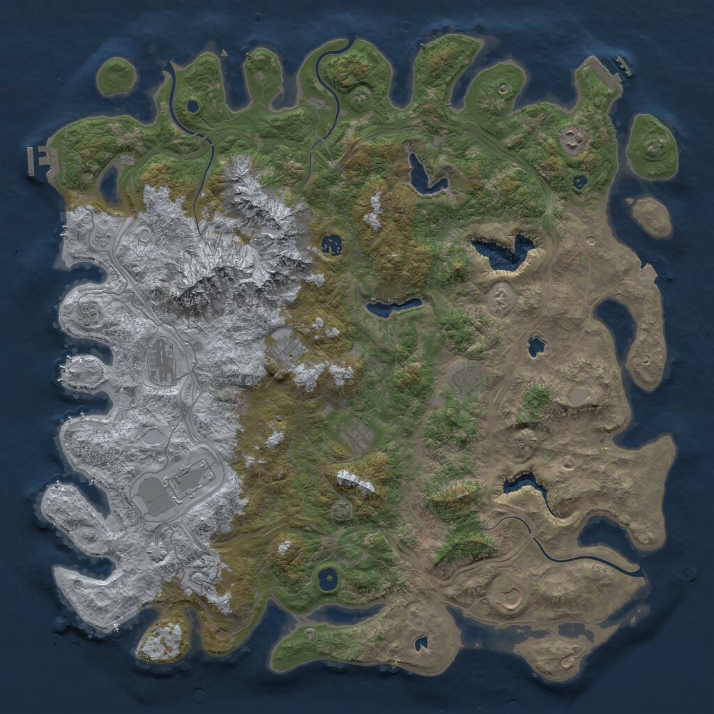 Rust Map: Procedural Map, Size: 5000, Seed: 489089, 16 Monuments