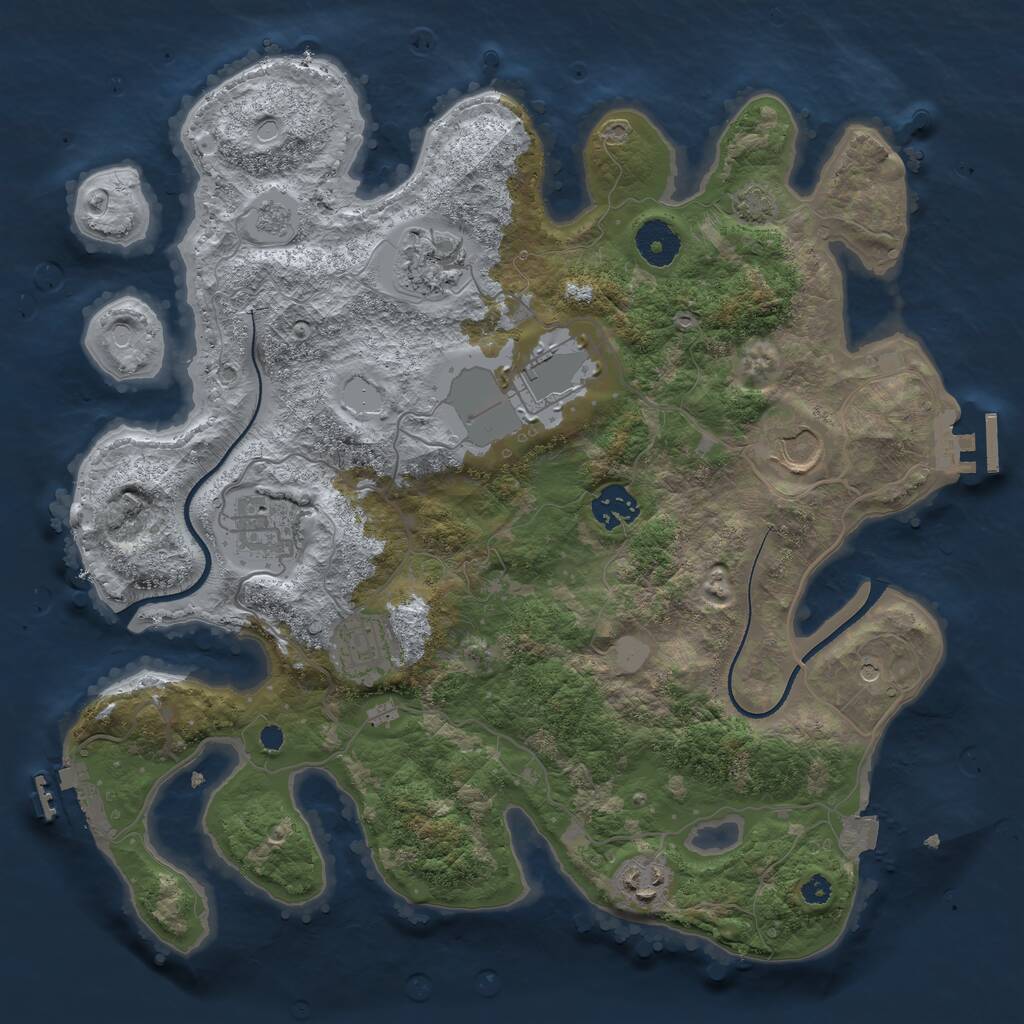 Rust Map: Procedural Map, Size: 3500, Seed: 536541584, 13 Monuments