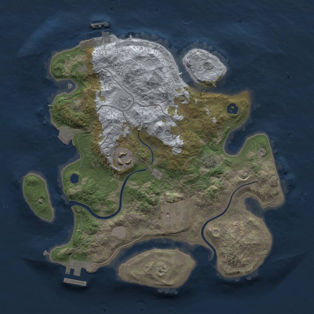Rust Map: Procedural Map, Size: 2800, Seed: 963839552, 8 Monuments
