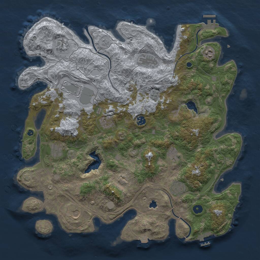 Rust Map: Procedural Map, Size: 4250, Seed: 2096247263, 17 Monuments