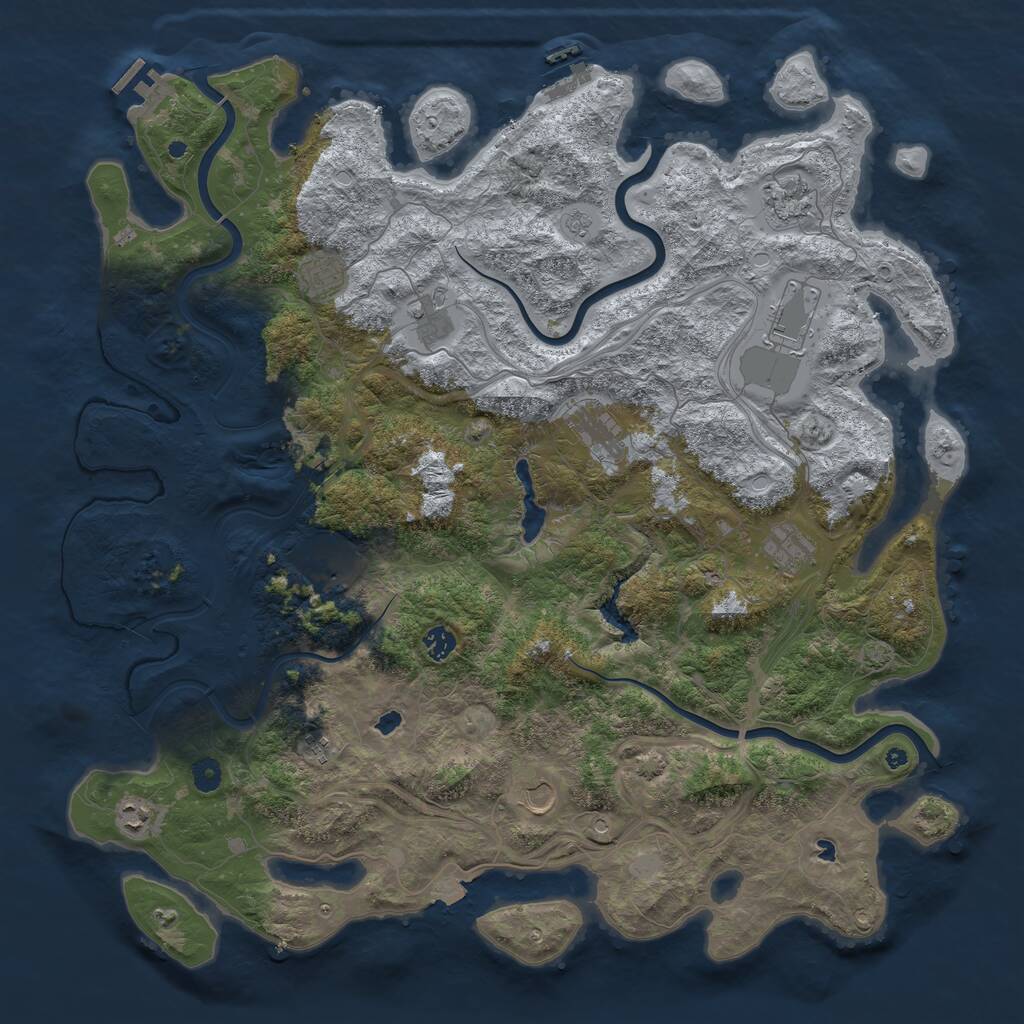 Rust Map: Procedural Map, Size: 4800, Seed: 1004676134, 17 Monuments