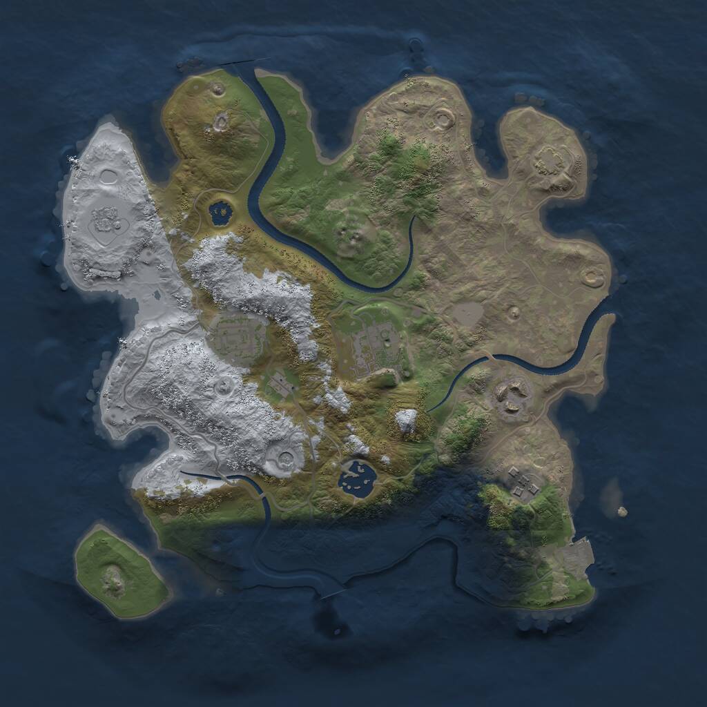Rust Map: Procedural Map, Size: 3000, Seed: 636135312, 9 Monuments