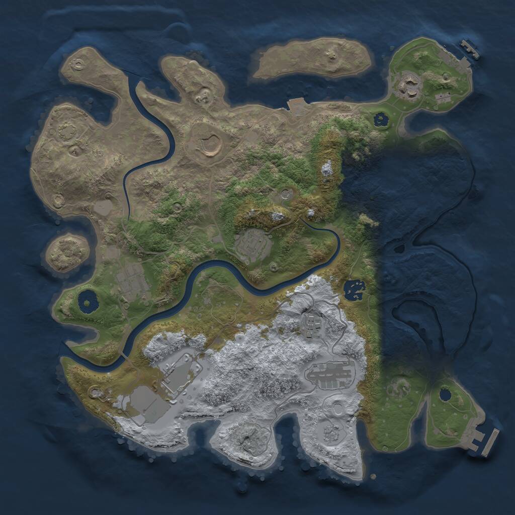Rust Map: Procedural Map, Size: 3500, Seed: 959963972, 14 Monuments