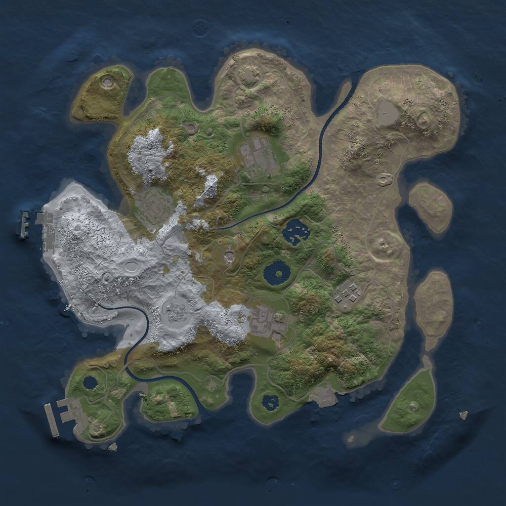 Rust Map: Procedural Map, Size: 3000, Seed: 8164503, 11 Monuments