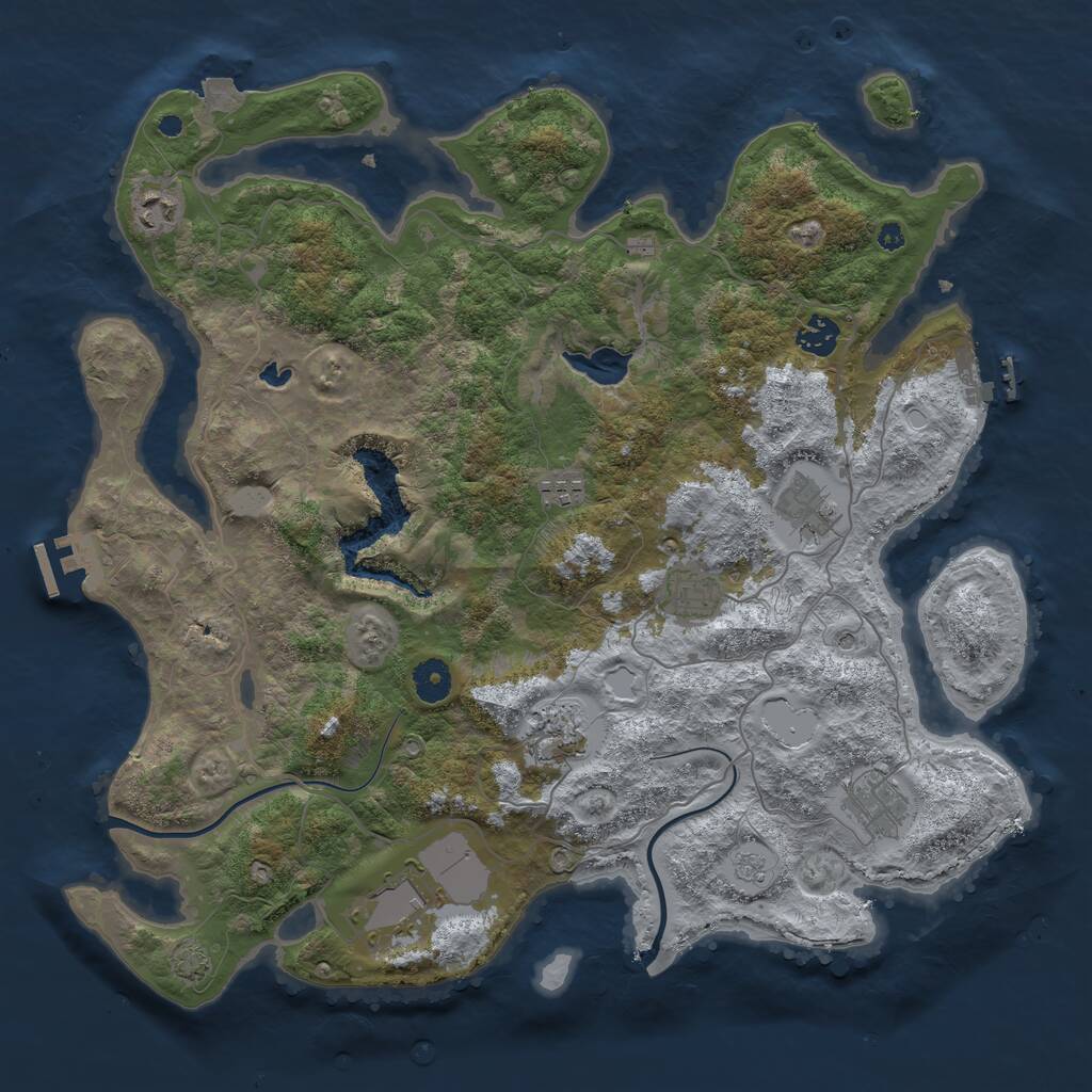 Rust Map: Procedural Map, Size: 4000, Seed: 82208220, 14 Monuments