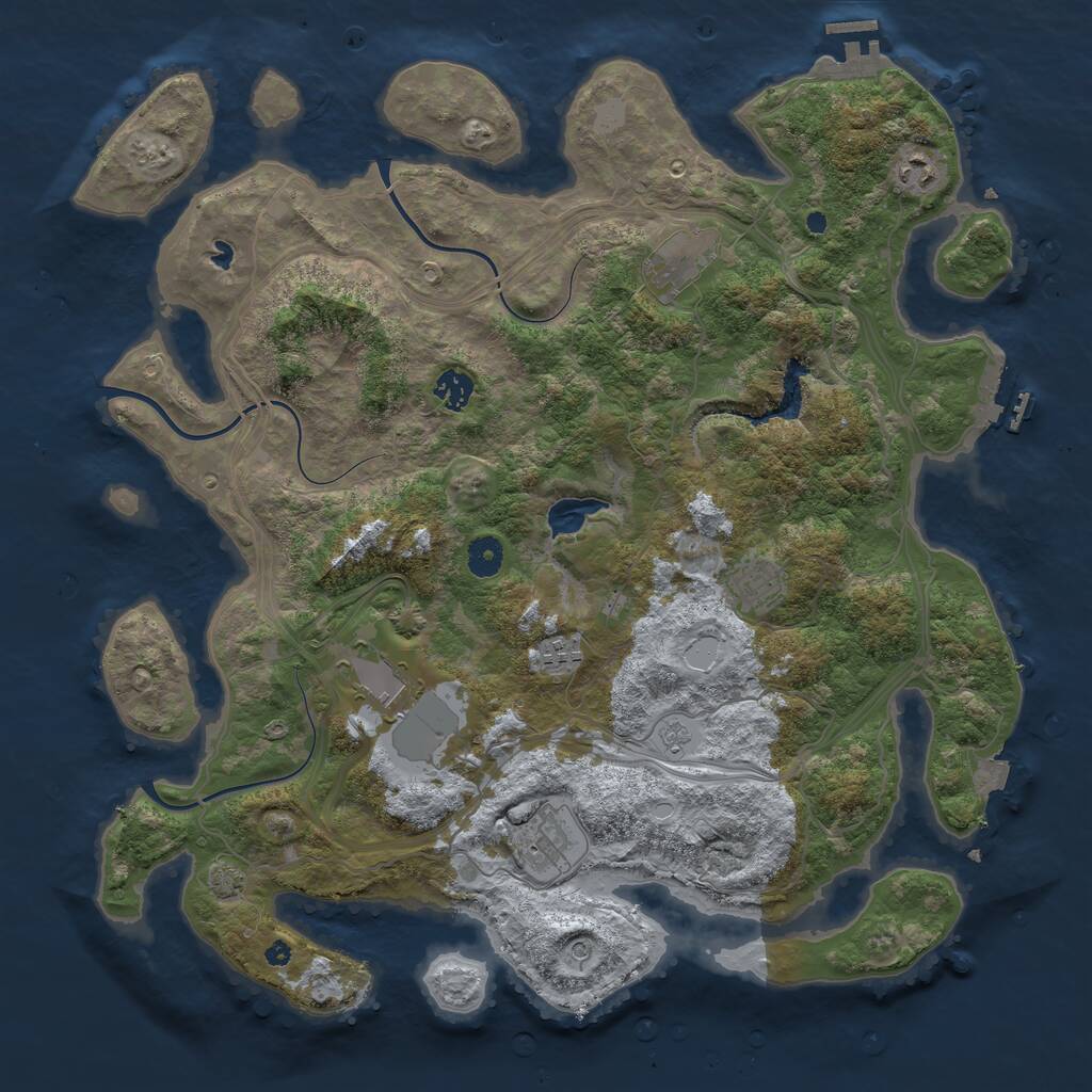 Rust Map: Procedural Map, Size: 4250, Seed: 513633470, 13 Monuments