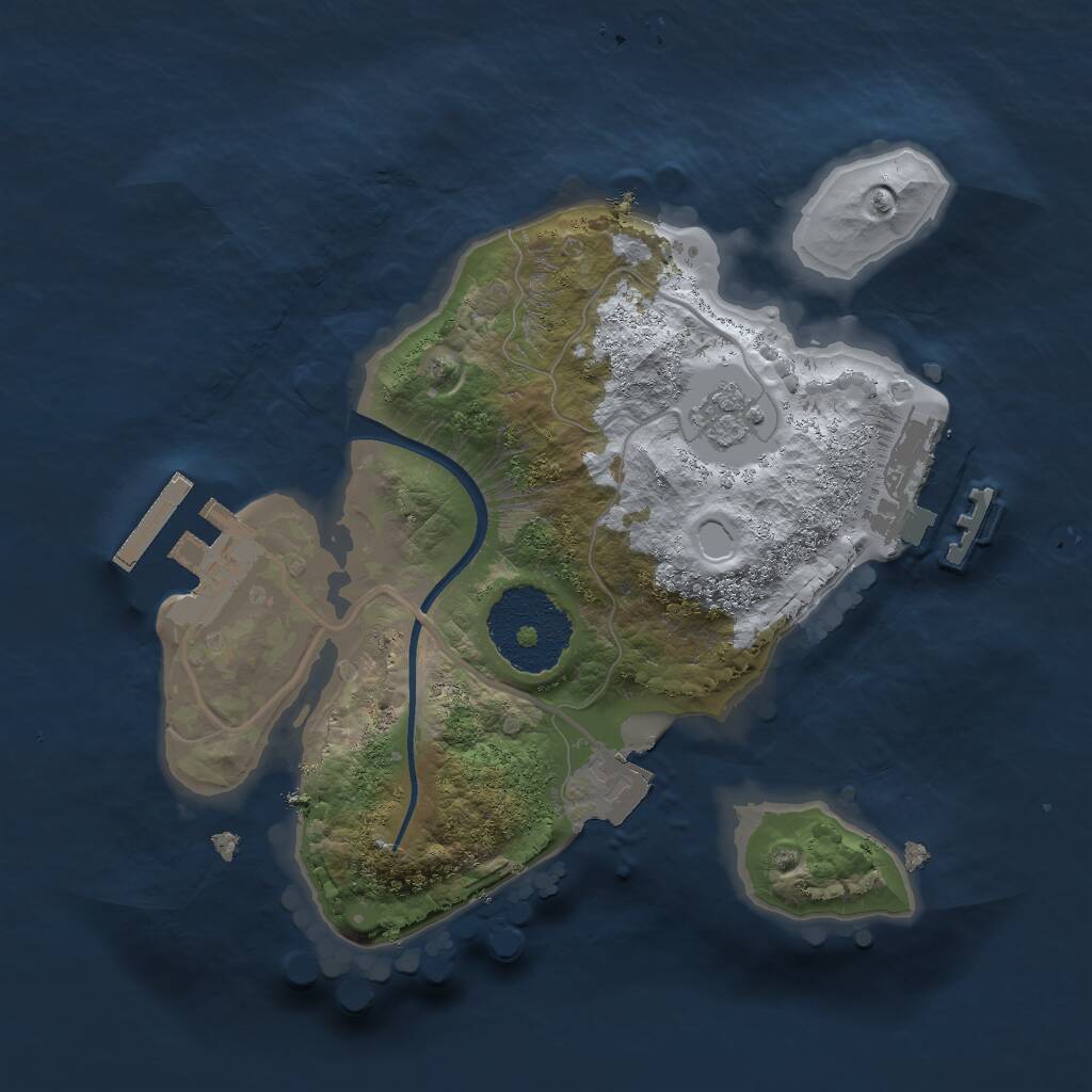 Rust Map: Procedural Map, Size: 2000, Seed: 1630866148, 4 Monuments