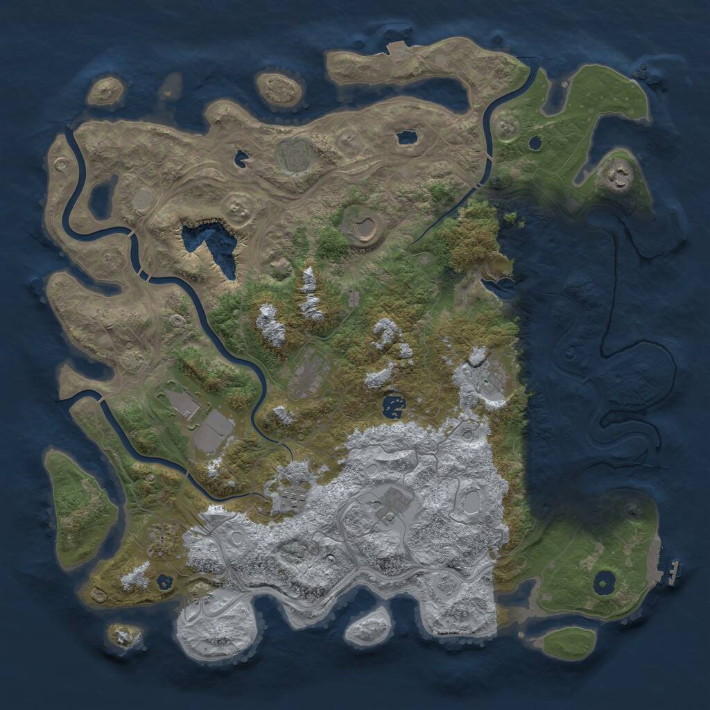 Rust Map: Procedural Map, Size: 4500, Seed: 633852736, 16 Monuments