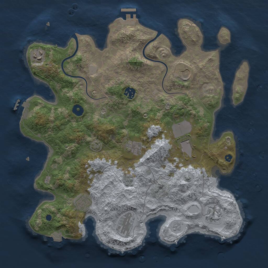 Rust Map: Procedural Map, Size: 3600, Seed: 168481301, 15 Monuments