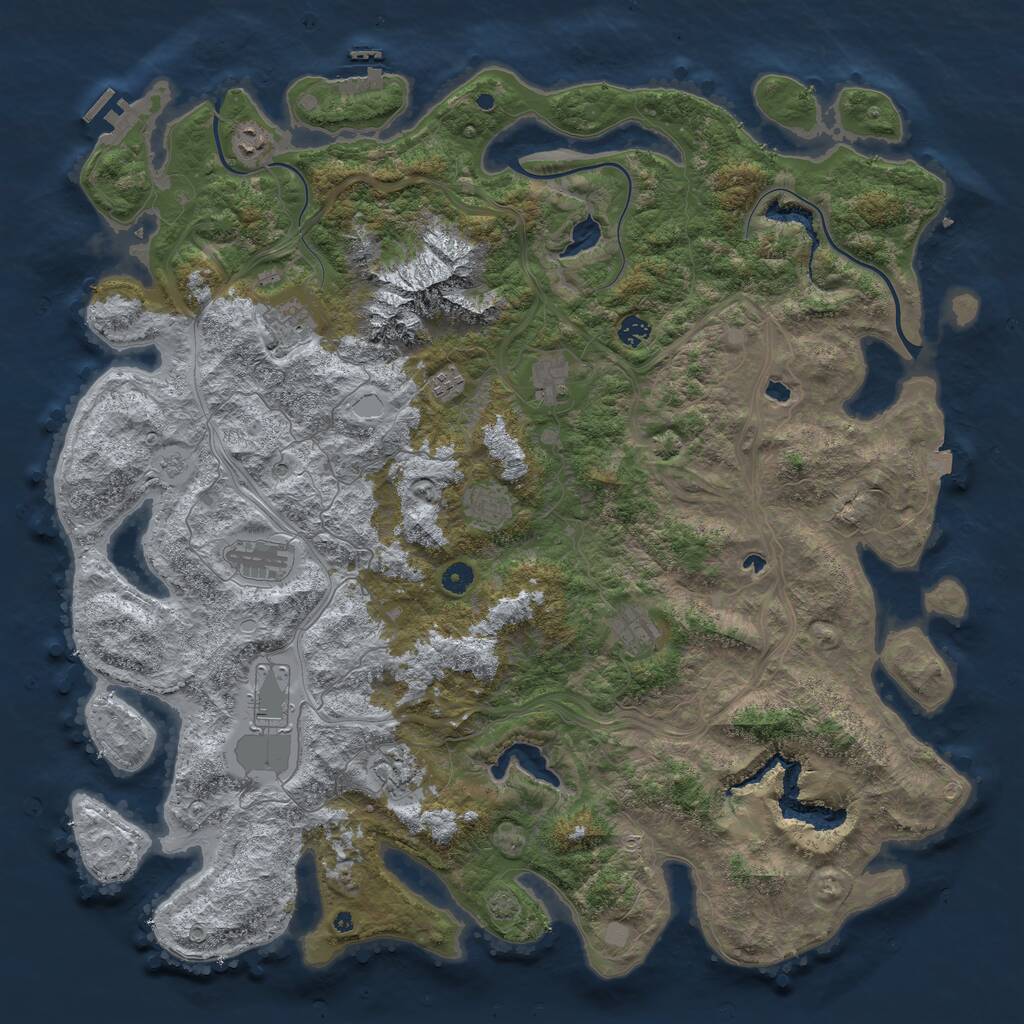 Rust Map: Procedural Map, Size: 5000, Seed: 1399130560, 16 Monuments