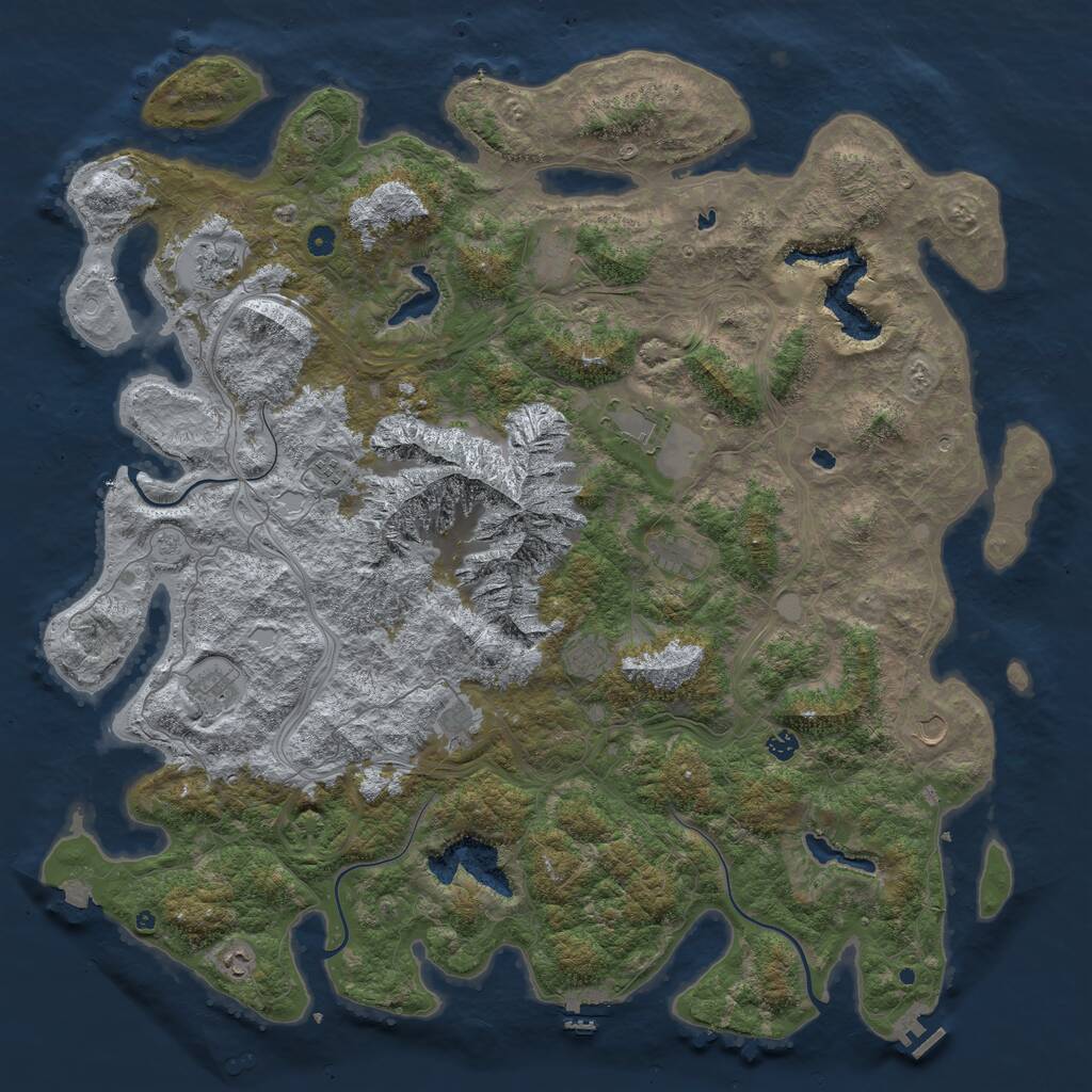Rust Map: Procedural Map, Size: 5500, Seed: 50001, 17 Monuments