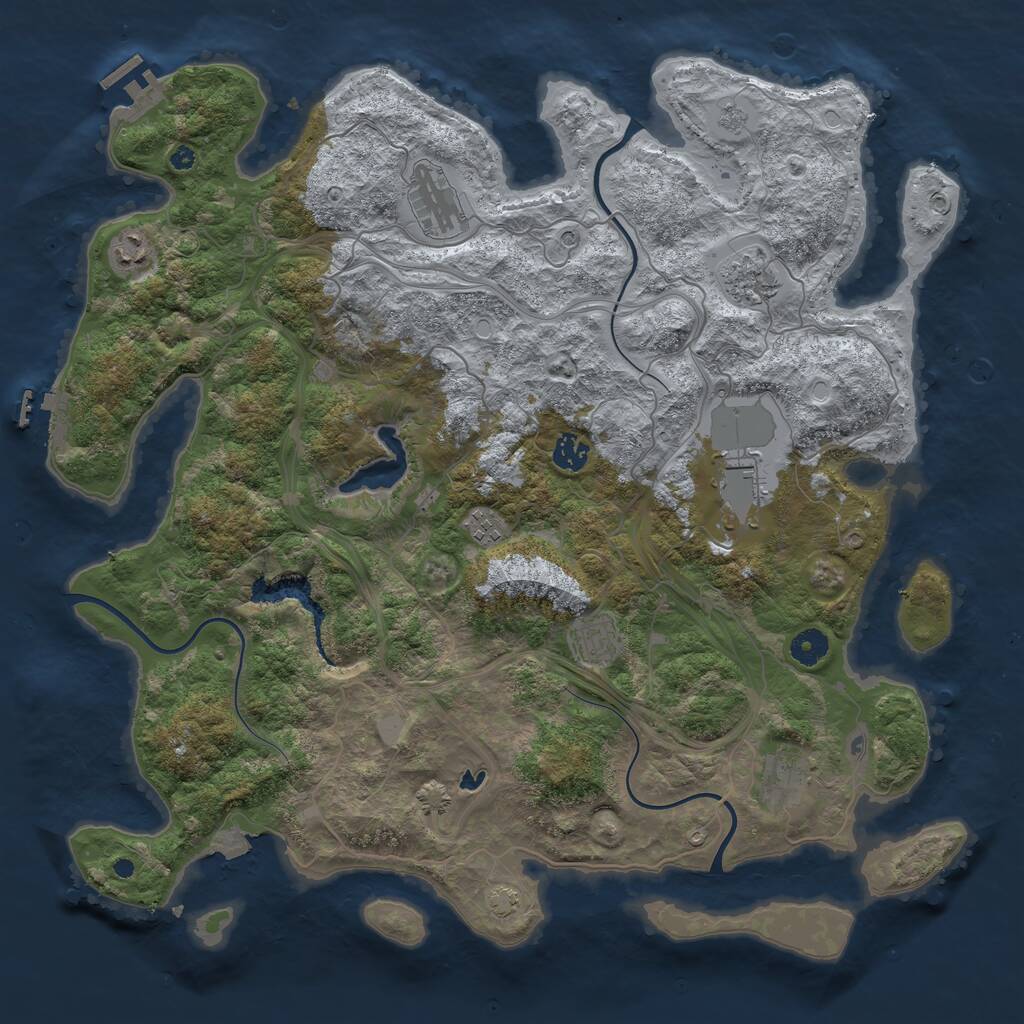 Rust Map: Procedural Map, Size: 4250, Seed: 1504523102, 14 Monuments
