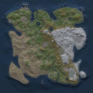 Thumbnail Rust Map: Procedural Map, Size: 3500, Seed: 4248607, 13 Monuments