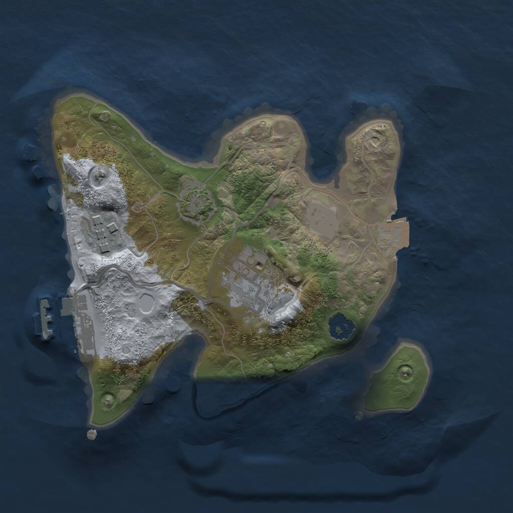 Rust Map: Procedural Map, Size: 2000, Seed: 1107064480, 5 Monuments