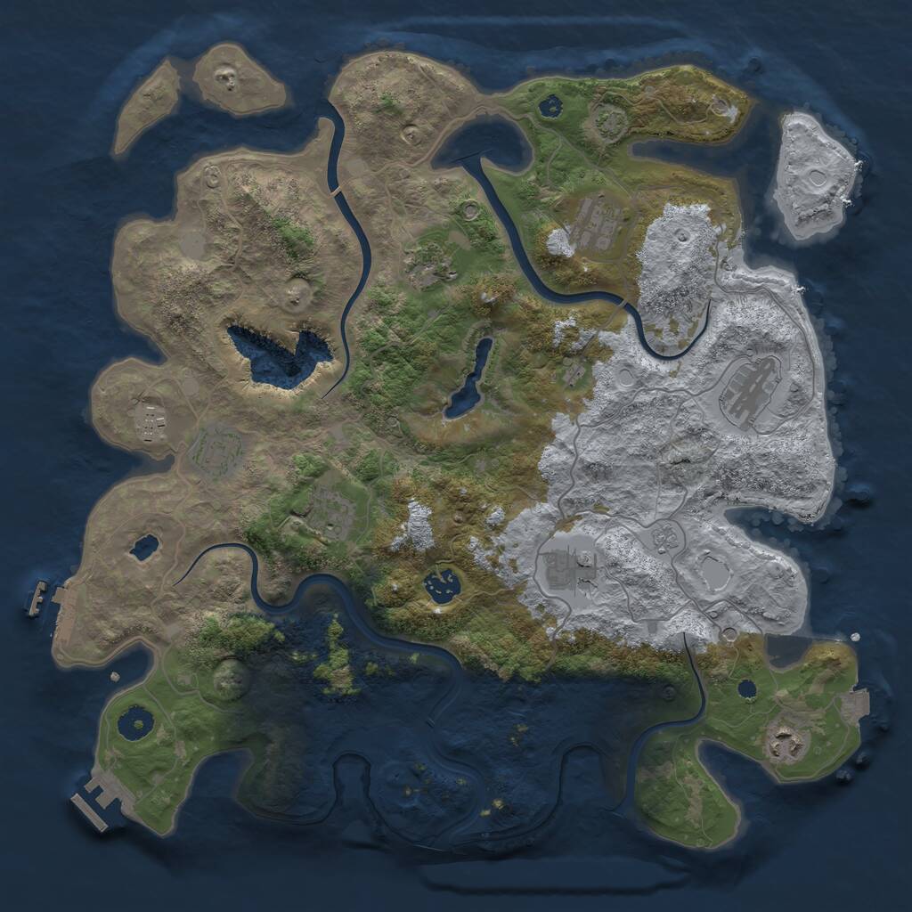 Rust Map: Procedural Map, Size: 4000, Seed: 1048931884, 15 Monuments