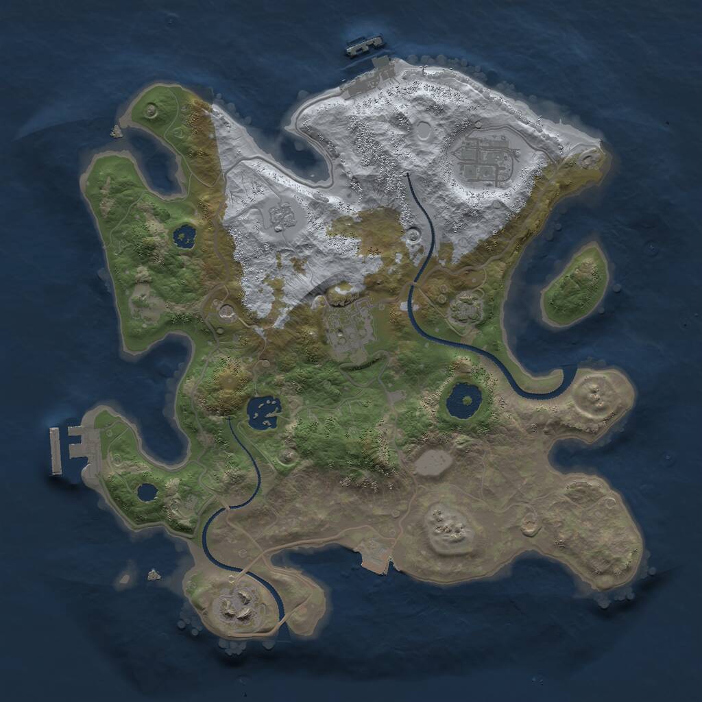 Rust Map: Procedural Map, Size: 3000, Seed: 1177978421, 10 Monuments