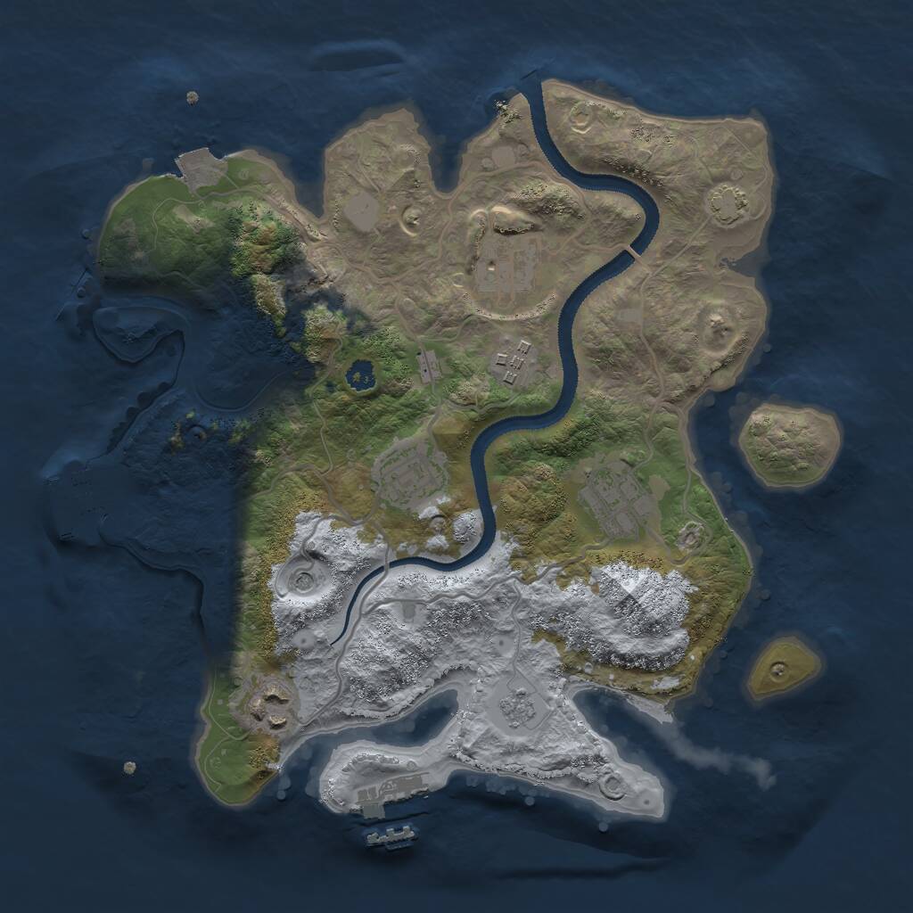 Rust Map: Procedural Map, Size: 3000, Seed: 534748, 11 Monuments