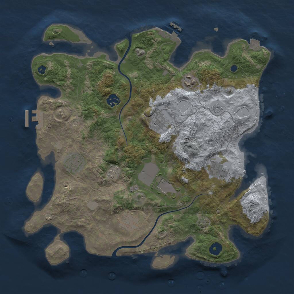 Rust Map: Procedural Map, Size: 3500, Seed: 62126520, 14 Monuments
