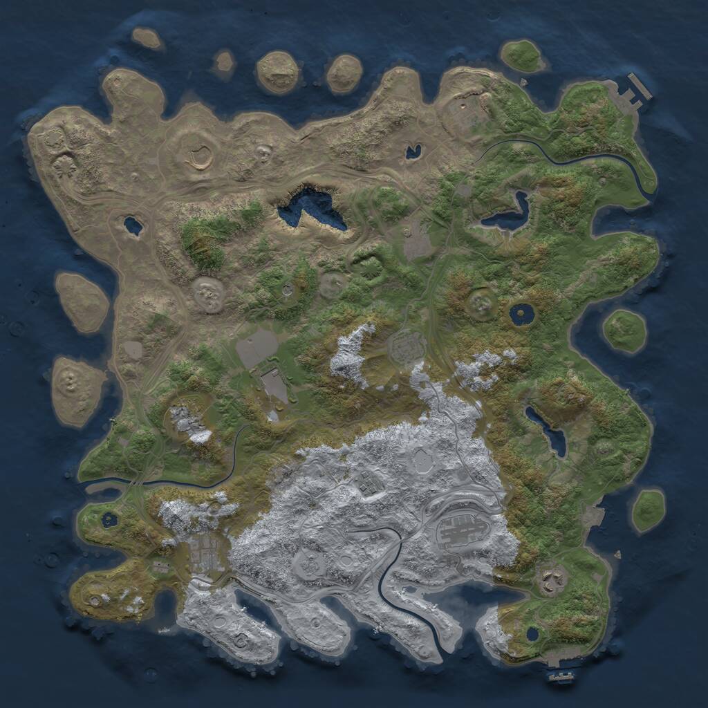 Rust Map: Procedural Map, Size: 4500, Seed: 57457944, 16 Monuments