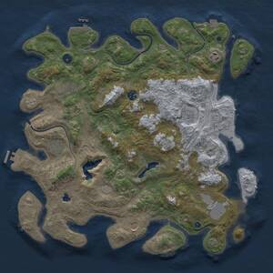 Thumbnail Rust Map: Procedural Map, Size: 4301, Seed: 99897, 15 Monuments