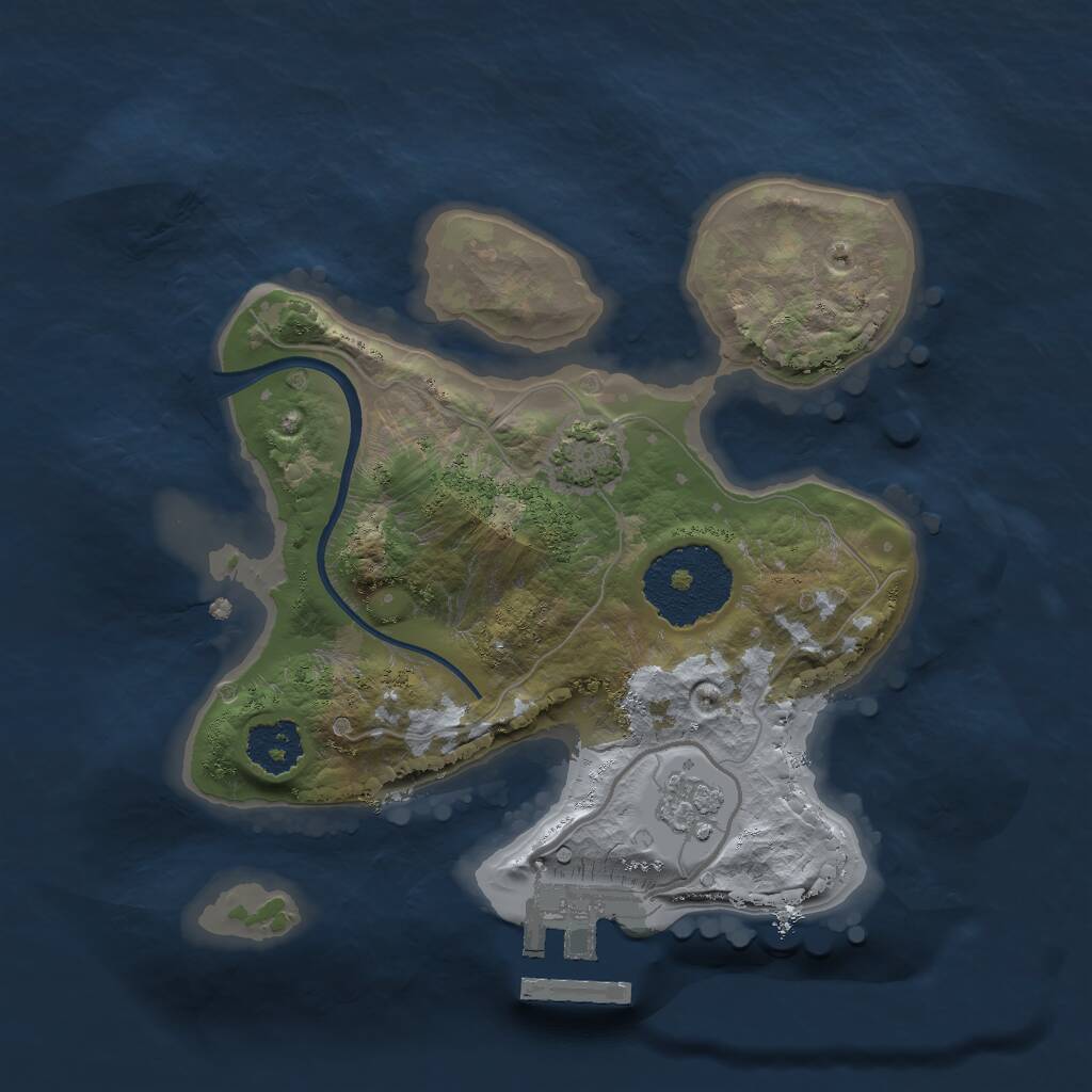 Rust Map: Procedural Map, Size: 2000, Seed: 1069265454, 4 Monuments