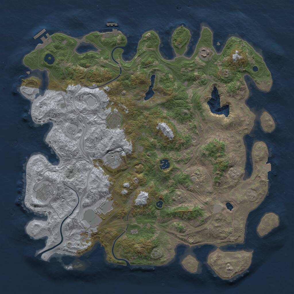 Rust Map: Procedural Map, Size: 4250, Seed: 1145144121, 14 Monuments