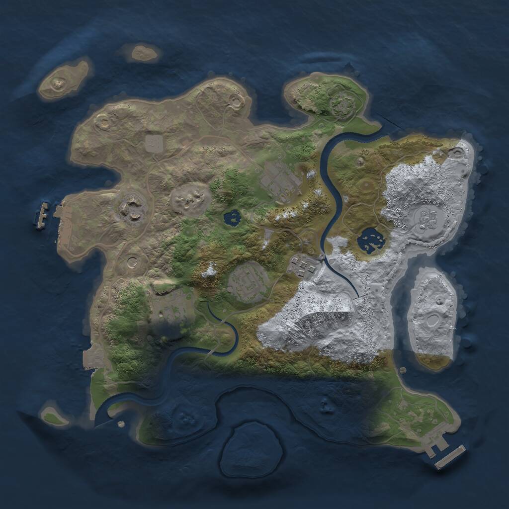 Rust Map: Procedural Map, Size: 3000, Seed: 1113, 12 Monuments