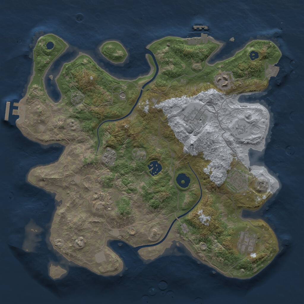 Rust Map: Procedural Map, Size: 3300, Seed: 789860736, 13 Monuments