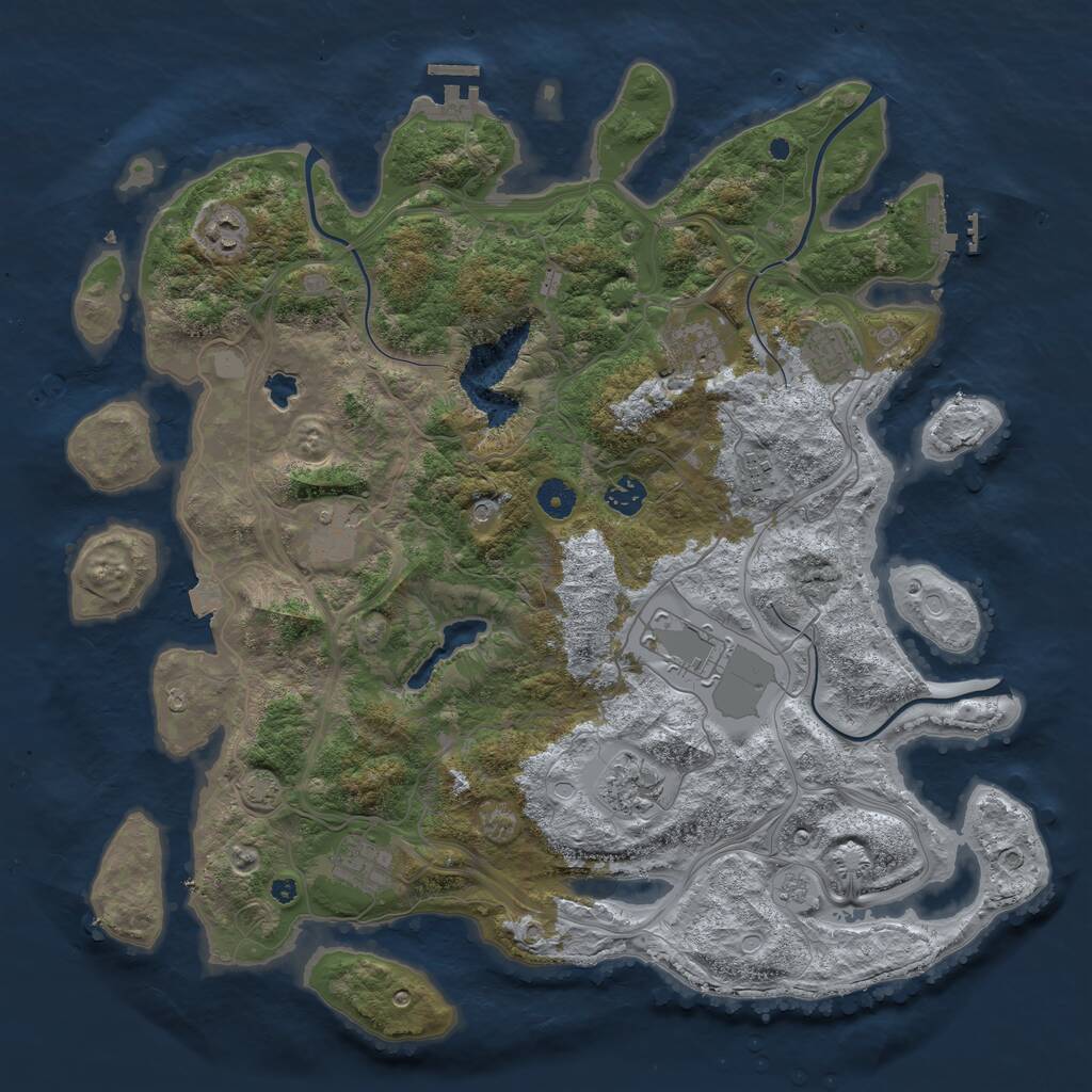 Rust Map: Procedural Map, Size: 4250, Seed: 148833959, 15 Monuments