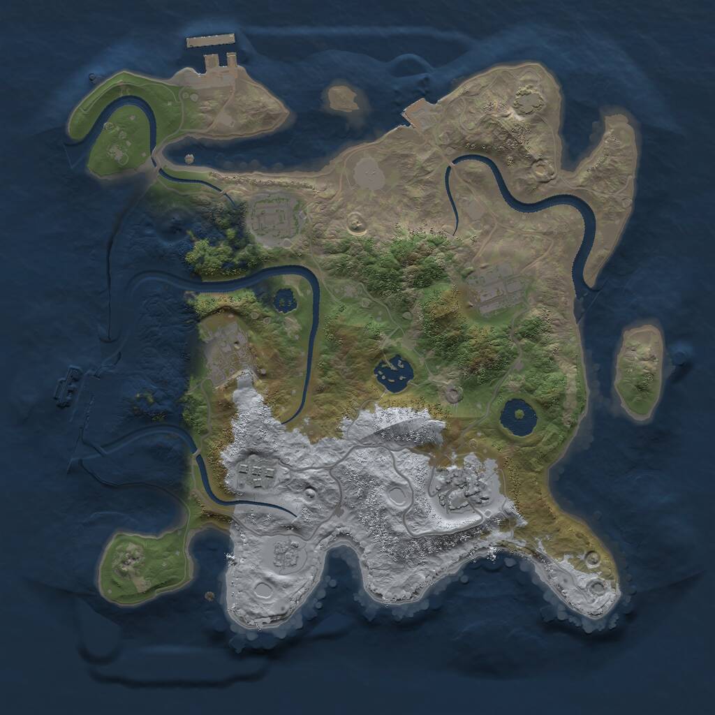 Rust Map: Procedural Map, Size: 3000, Seed: 545118309, 11 Monuments