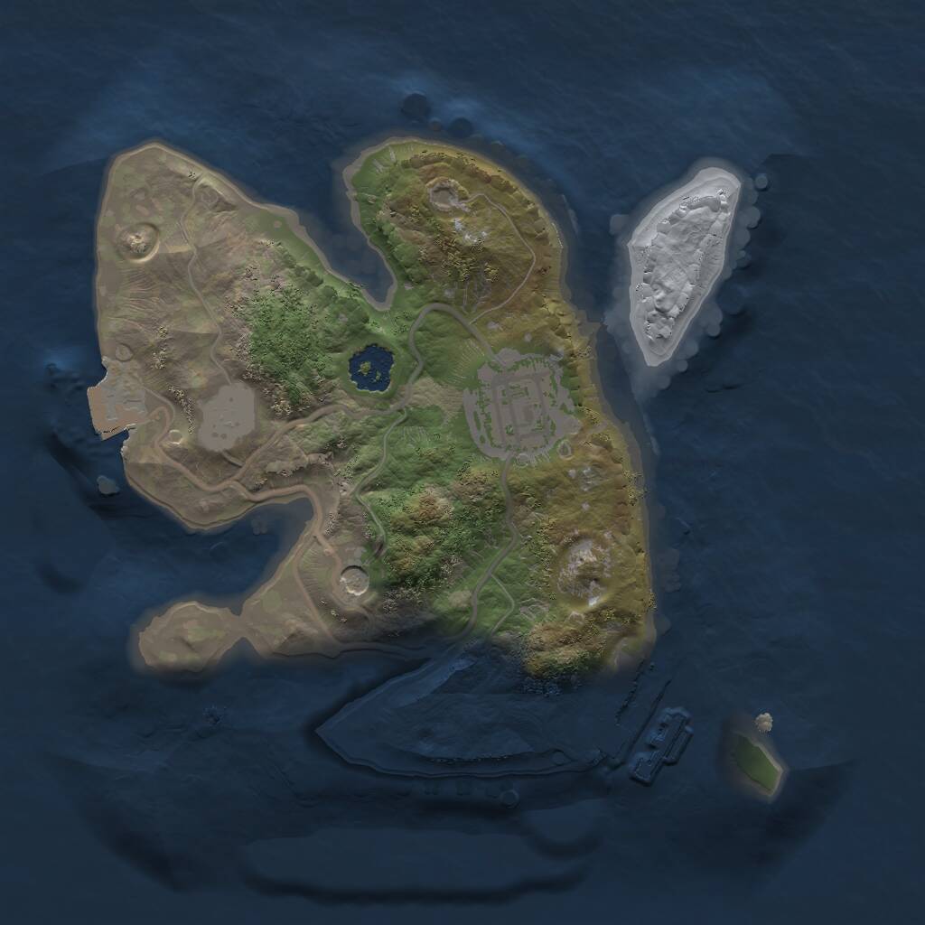 Rust Map: Procedural Map, Size: 2000, Seed: 201057835, 4 Monuments