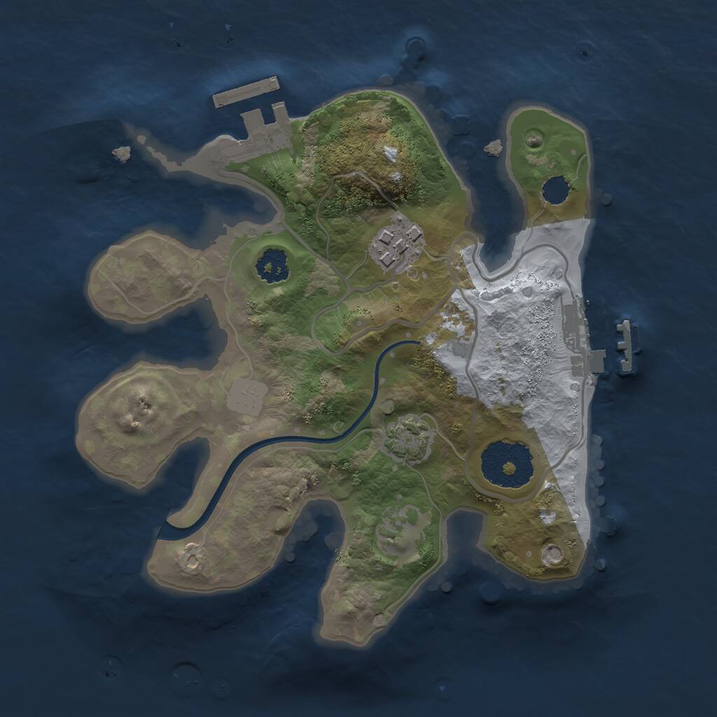 Rust Map: Procedural Map, Size: 2150, Seed: 13579823, 5 Monuments