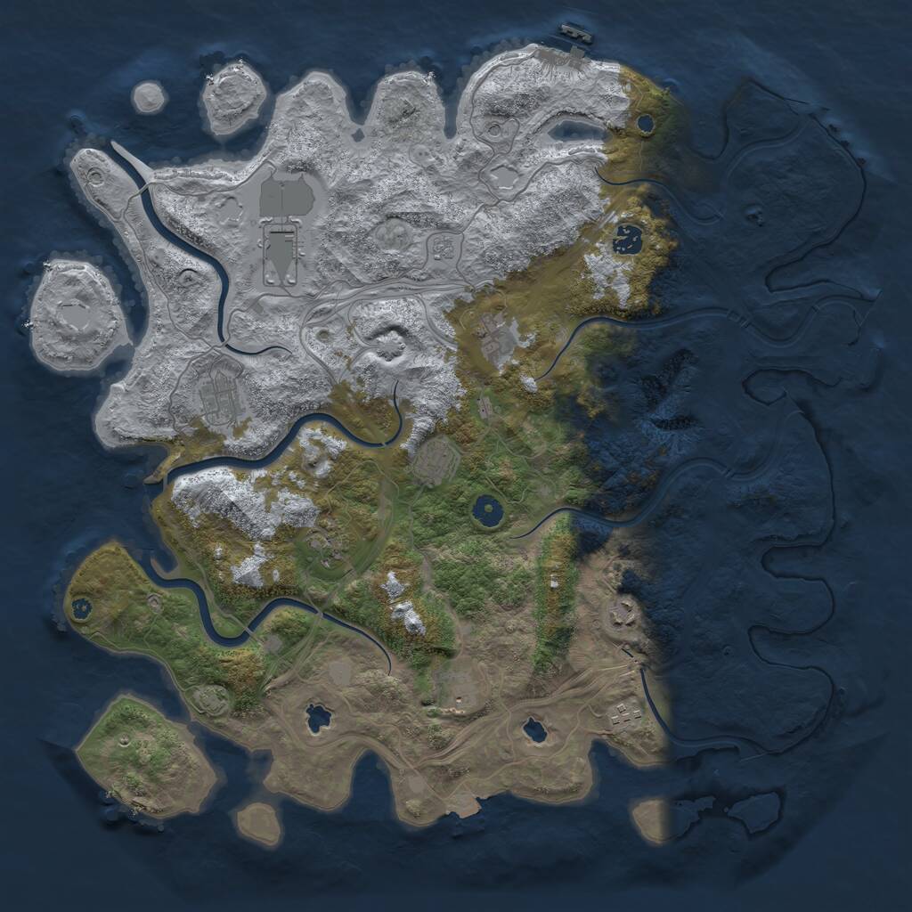 Rust Map: Procedural Map, Size: 4500, Seed: 22749851, 15 Monuments