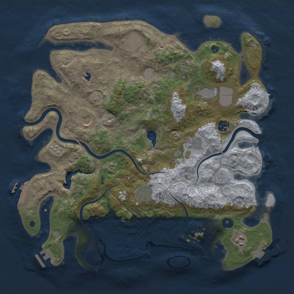 Rust Map: Procedural Map, Size: 4000, Seed: 1811273183, 15 Monuments