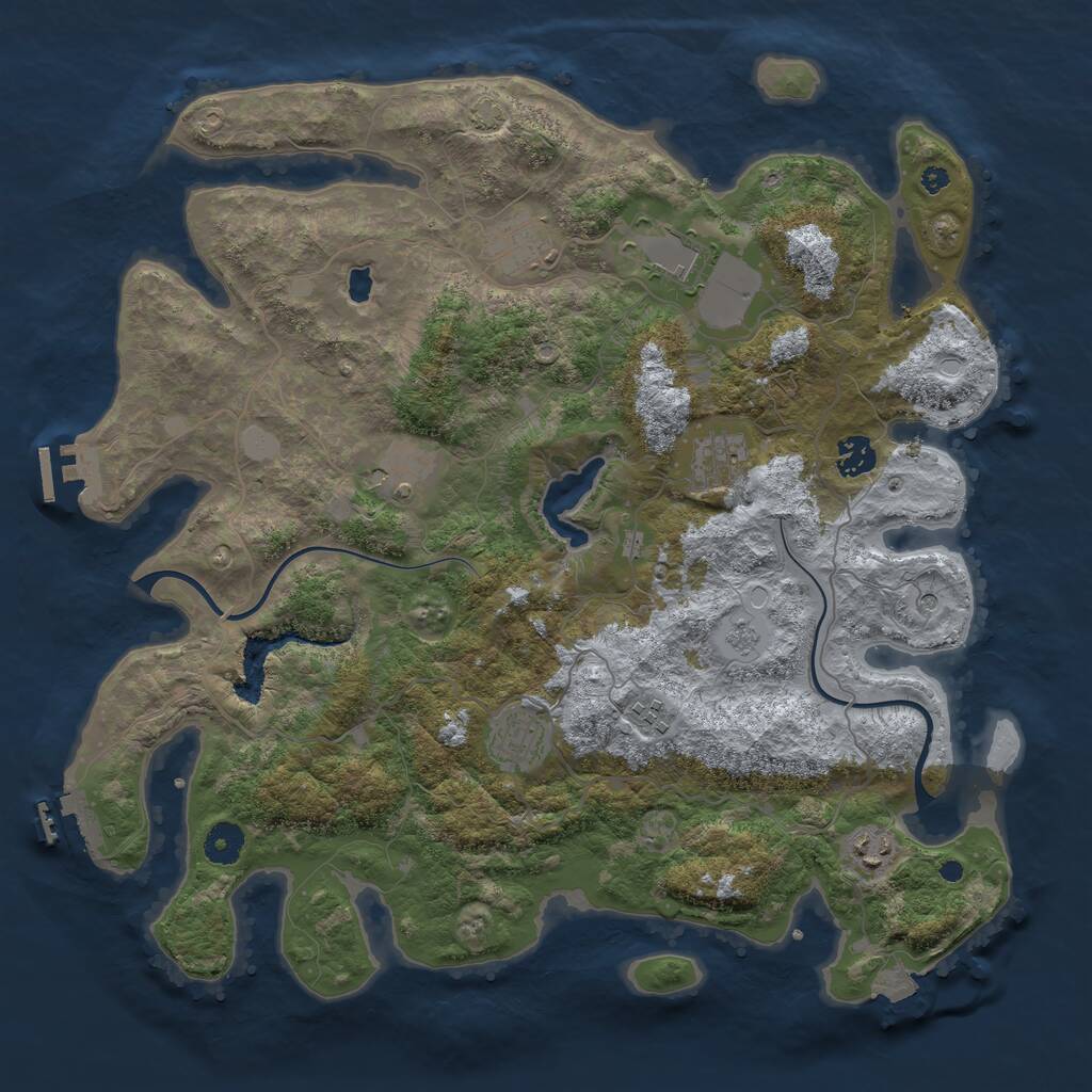 Rust Map: Procedural Map, Size: 4000, Seed: 1811273183, 14 Monuments