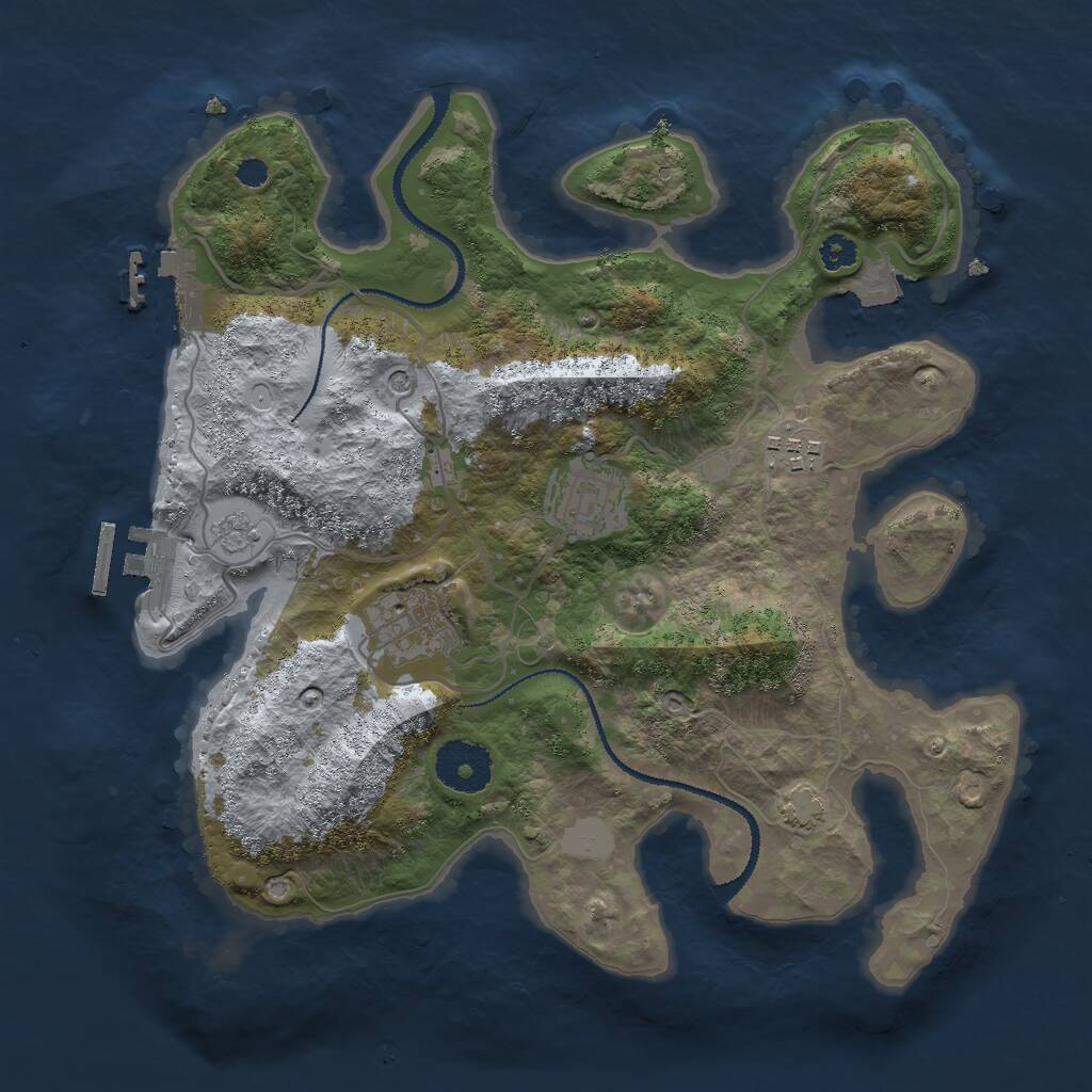 Rust Map: Procedural Map, Size: 3000, Seed: 1422995709, 9 Monuments