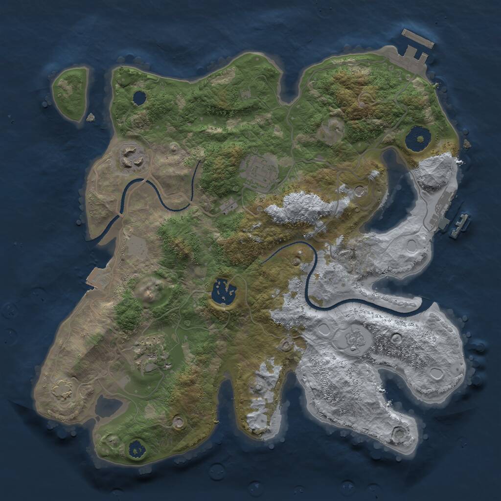 Rust Map: Procedural Map, Size: 3000, Seed: 396275819, 10 Monuments