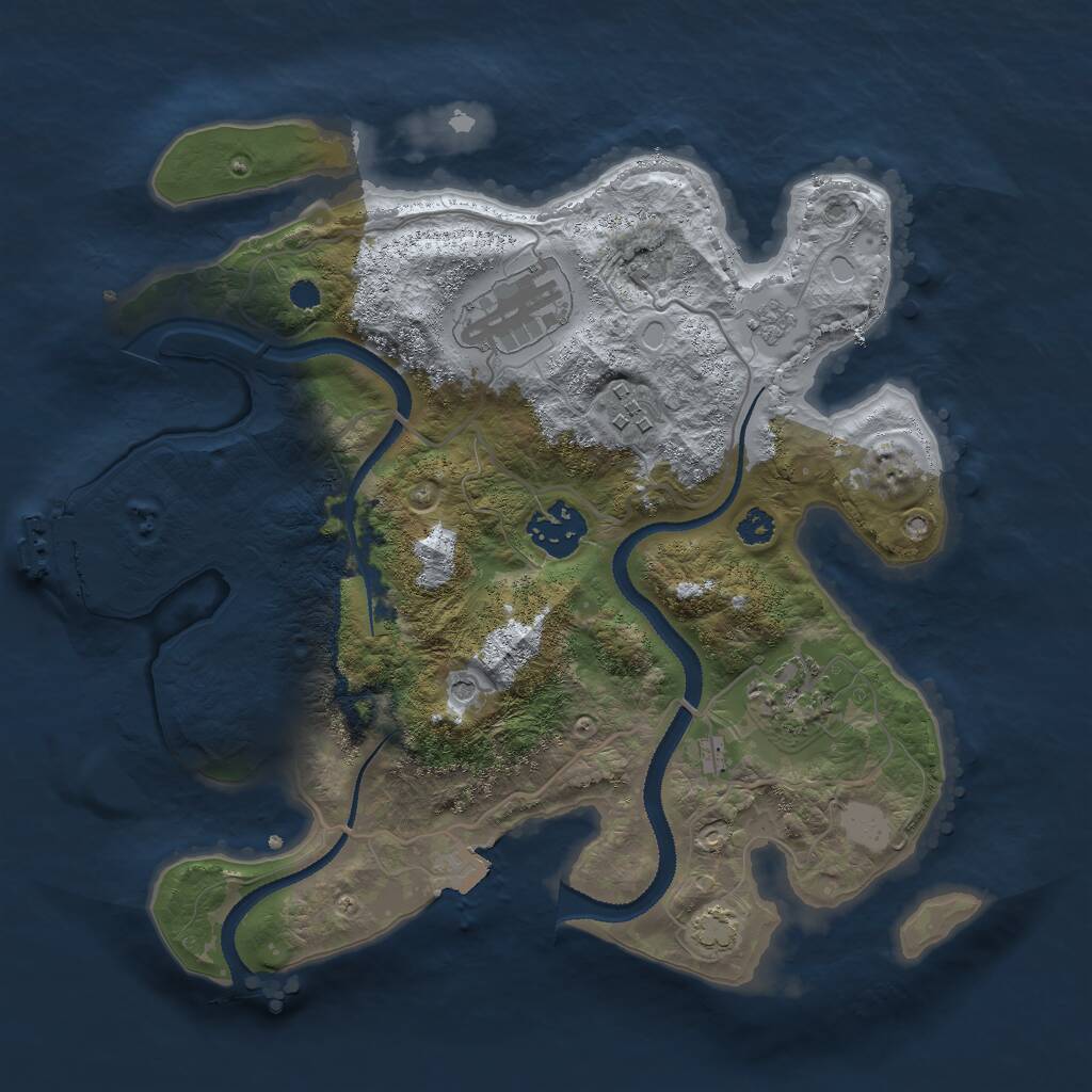Rust Map: Procedural Map, Size: 3000, Seed: 809077547, 9 Monuments