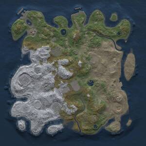 Thumbnail Rust Map: Procedural Map, Size: 3700, Seed: 1230504172, 15 Monuments