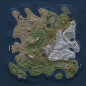 Thumbnail Rust Map: Procedural Map, Size: 3500, Seed: 47610601, 13 Monuments