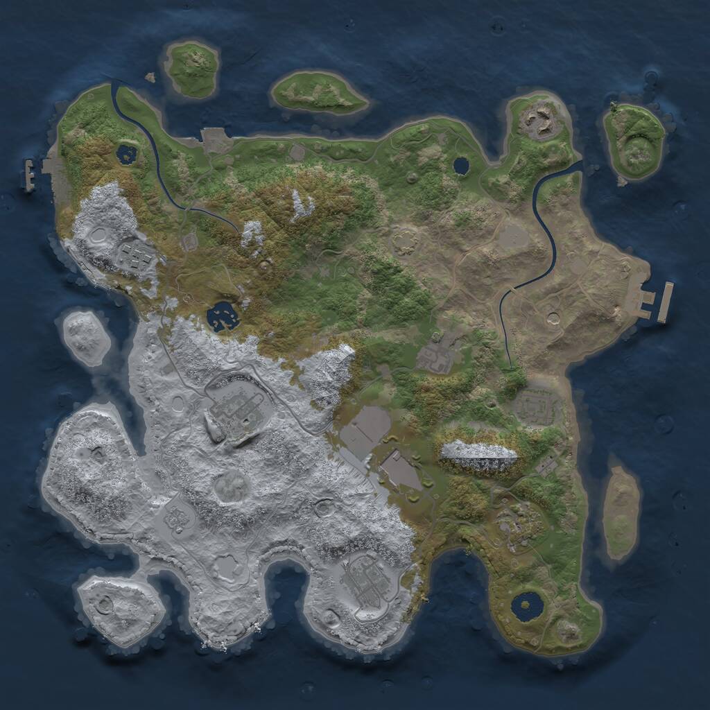 Rust Map: Procedural Map, Size: 3500, Seed: 8530612, 15 Monuments