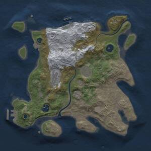 Thumbnail Rust Map: Procedural Map, Size: 3000, Seed: 14443, 10 Monuments
