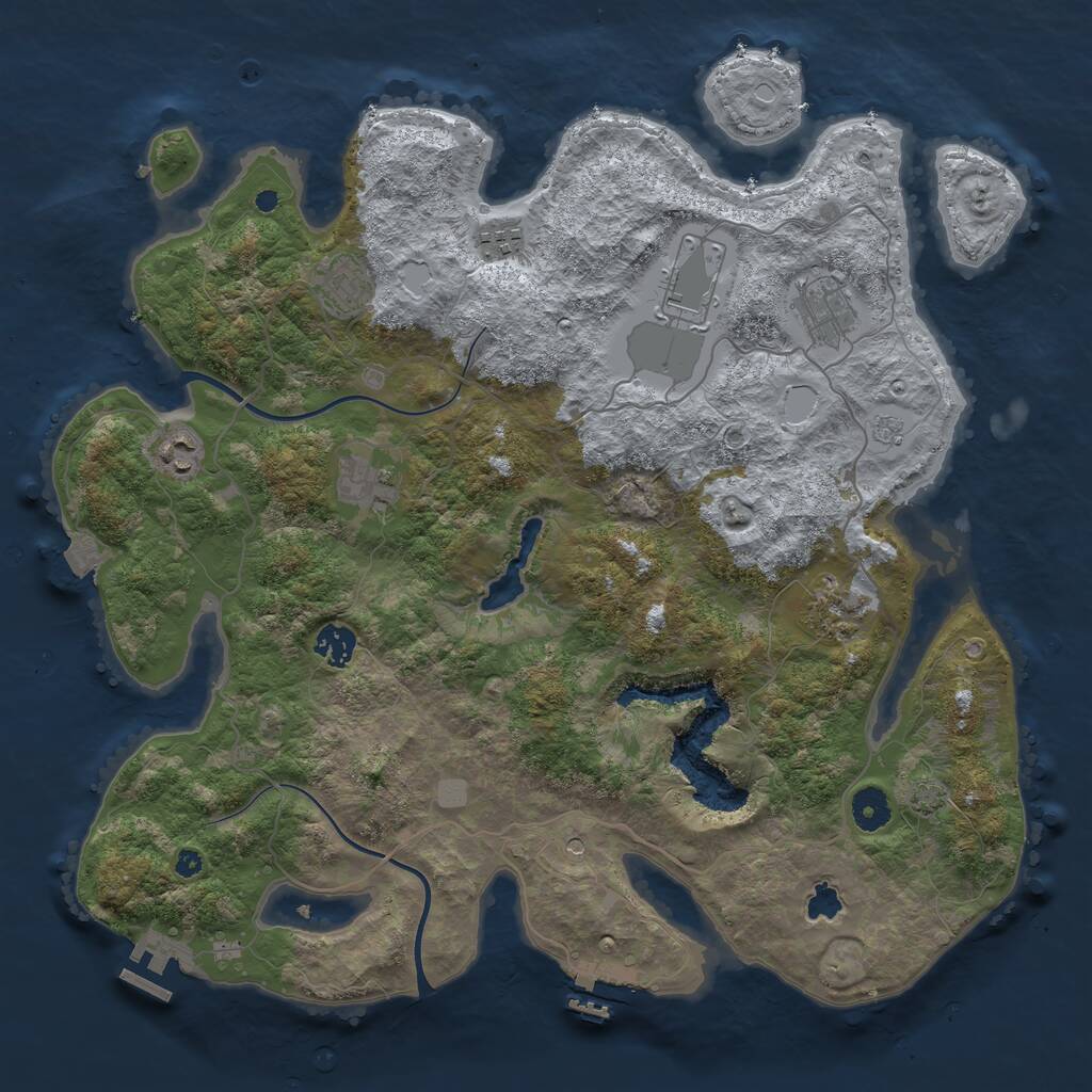 Rust Map: Procedural Map, Size: 4000, Seed: 1362247, 14 Monuments