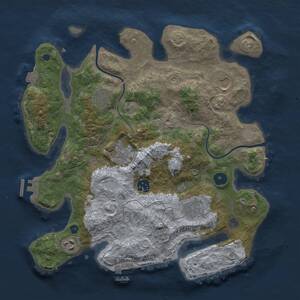Thumbnail Rust Map: Procedural Map, Size: 3500, Seed: 54849, 13 Monuments
