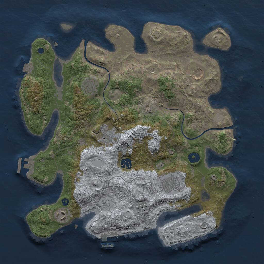 Rust Map: Procedural Map, Size: 3500, Seed: 54849, 13 Monuments