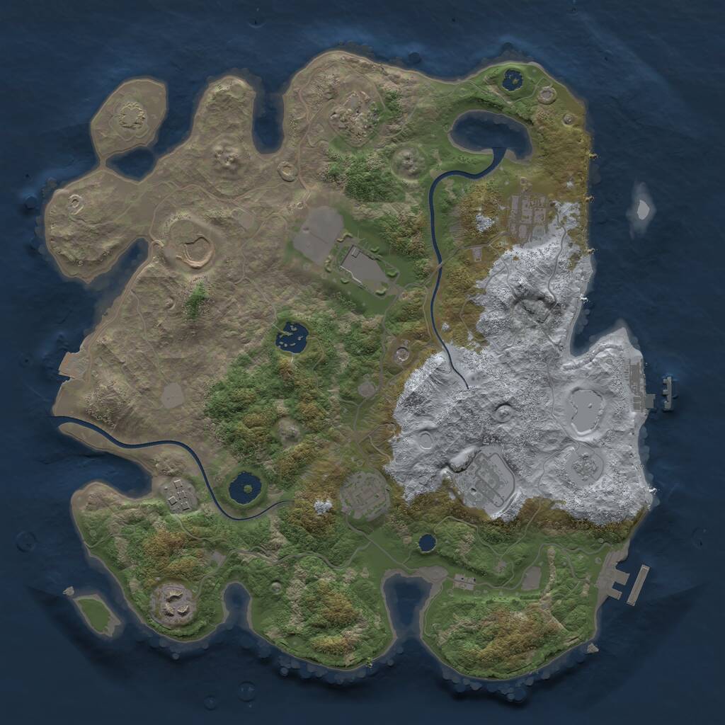 Rust Map: Procedural Map, Size: 3500, Seed: 902010765, 15 Monuments