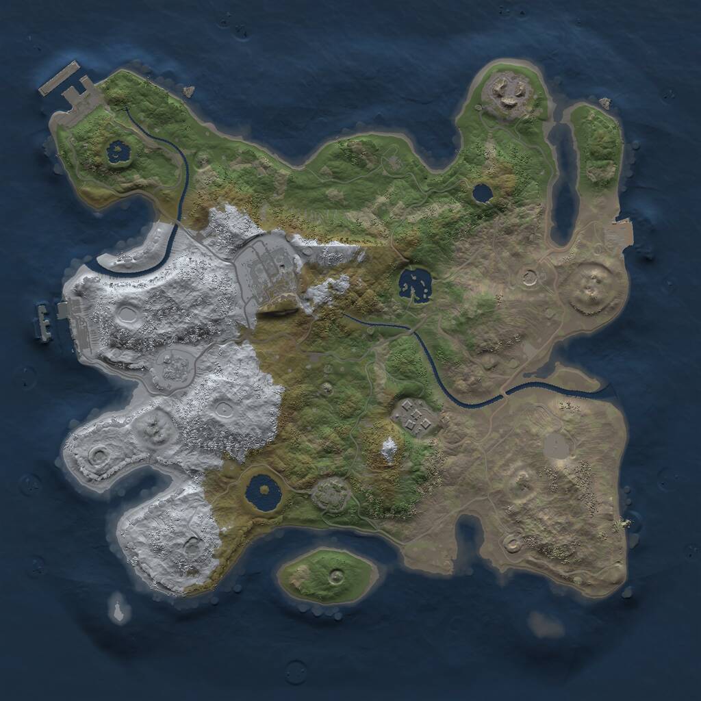 Rust Map: Procedural Map, Size: 3000, Seed: 828589131, 10 Monuments