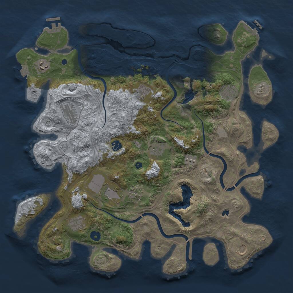 Rust Map: Procedural Map, Size: 4250, Seed: 4132, 17 Monuments